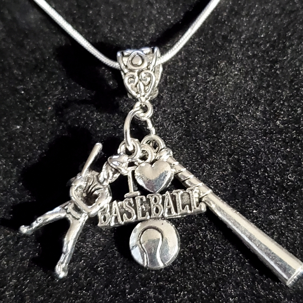 I ❤️ Baseball ⚾️  .925 Sterling Silver Necklace
